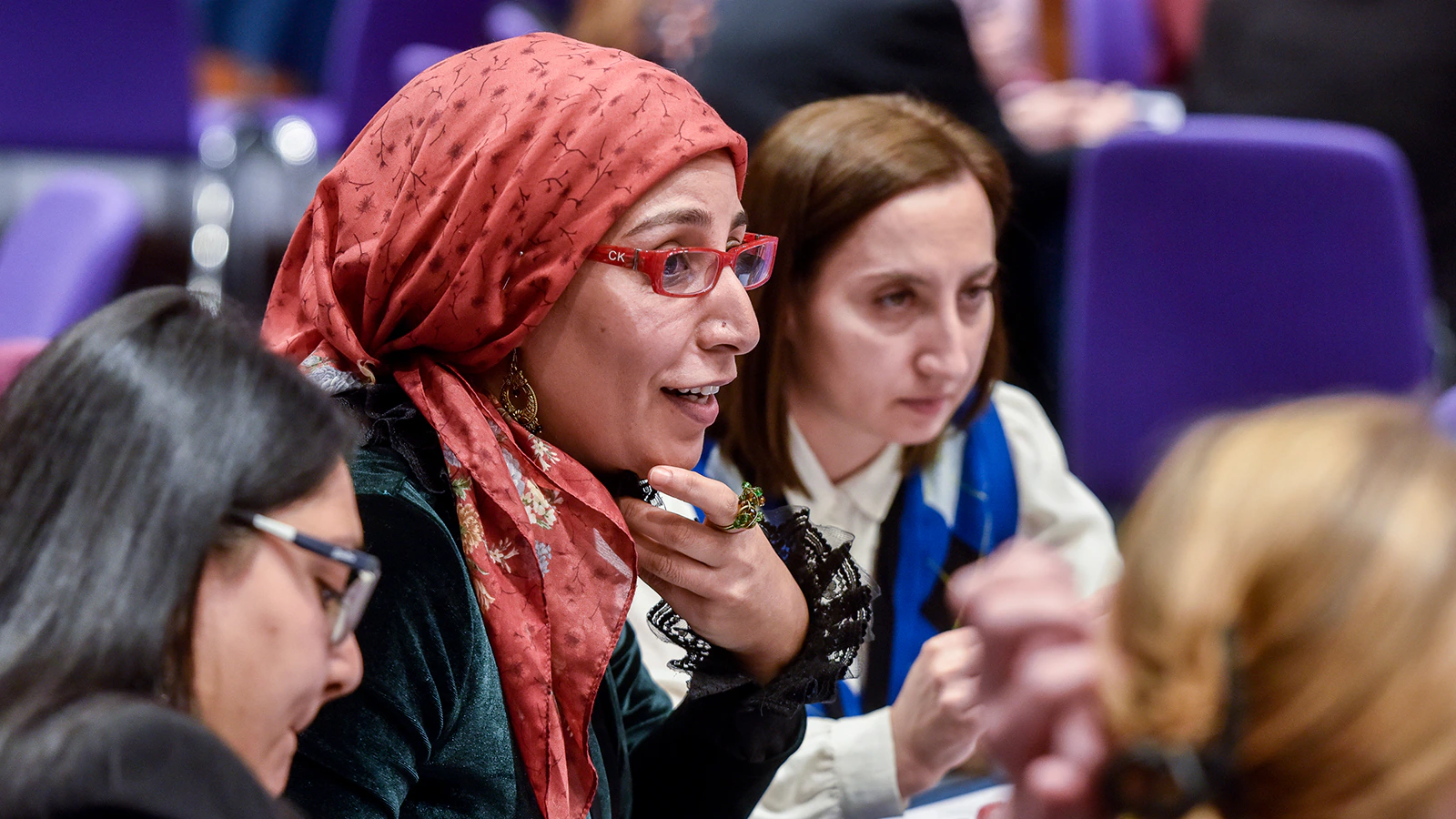 People talk at an MA conference
