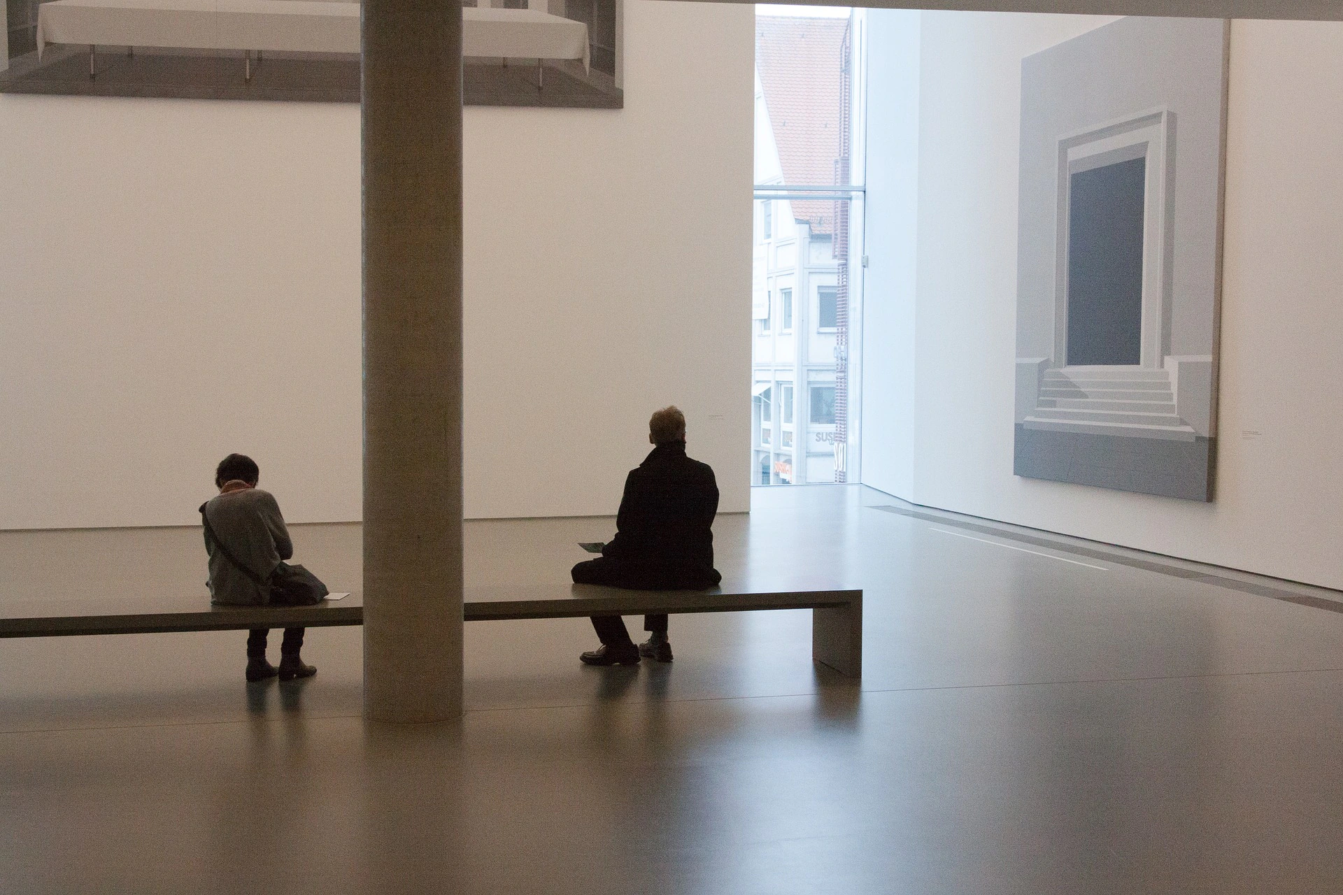 People in a museum