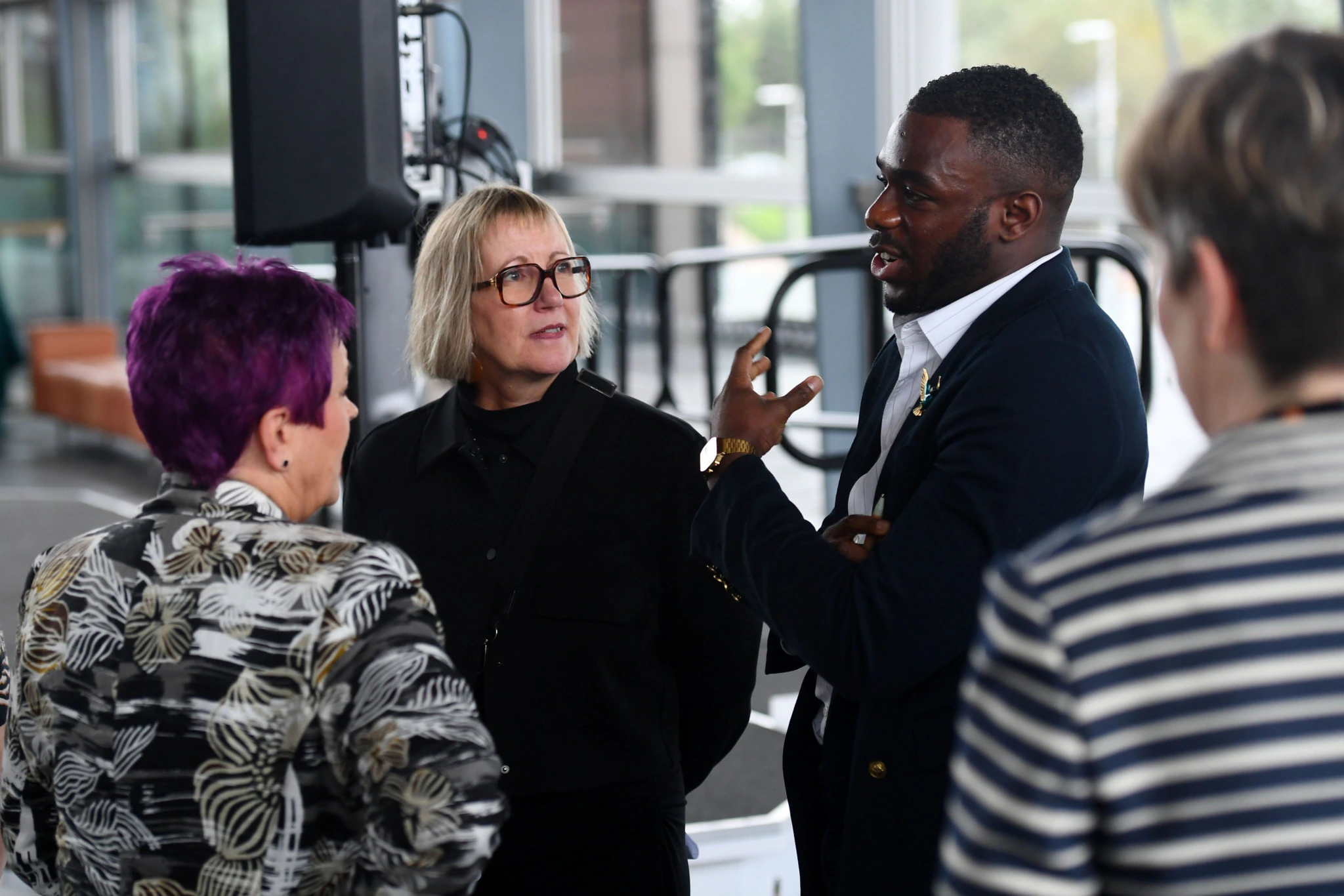 The Museums Association director Sharon Heal speaking to people at an event
