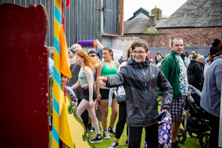 A young person takes part in an outdoor activity