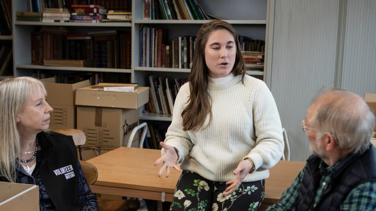 Three people speak at Shropshire Museums and Archives