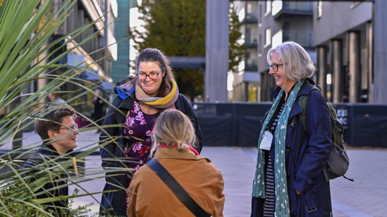 Four people gather and talk at the MA's 2024 conference in Leeds