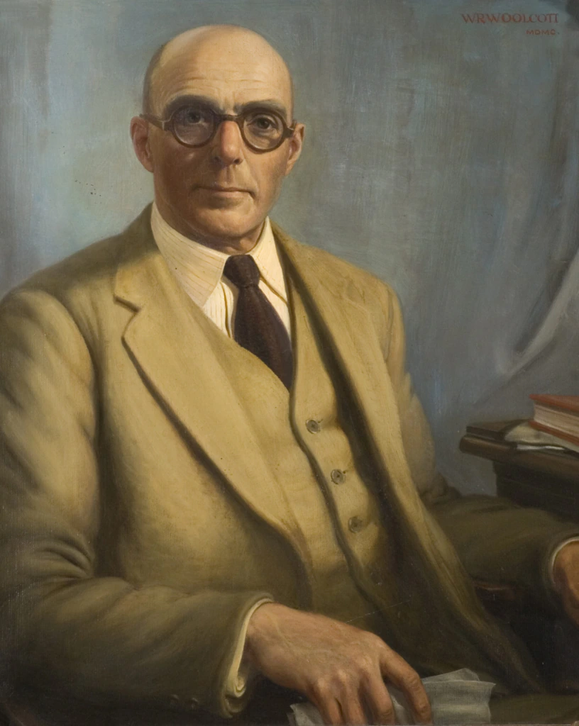 A painted portrait of Walter Beecroft by Wilfred R. Woolcott, 1950