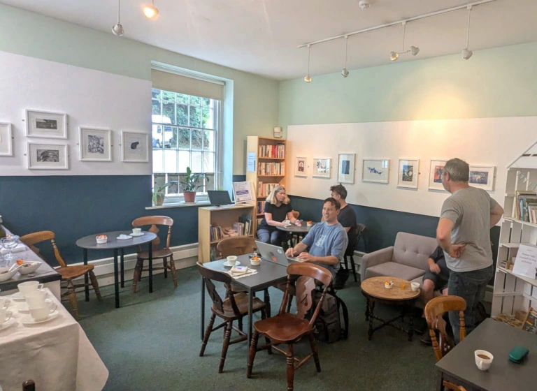 Participants at Torfaen Museum sitting in a shared space